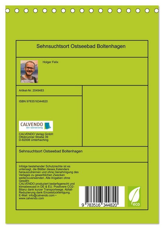 Produktbild: Sehnsuchtsort Ostseebad Boltenhagen (Tischkalender 2026 DIN A5 hoch), CALVENDO Monatskalender