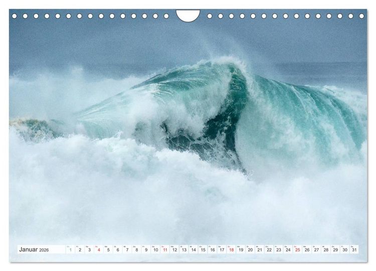 Produktbild: WASSERBERGE - Die Riesenwellen von Nazar&eacute; (Wandkalender 2026 DIN A4 quer), CALVENDO Monatskalender