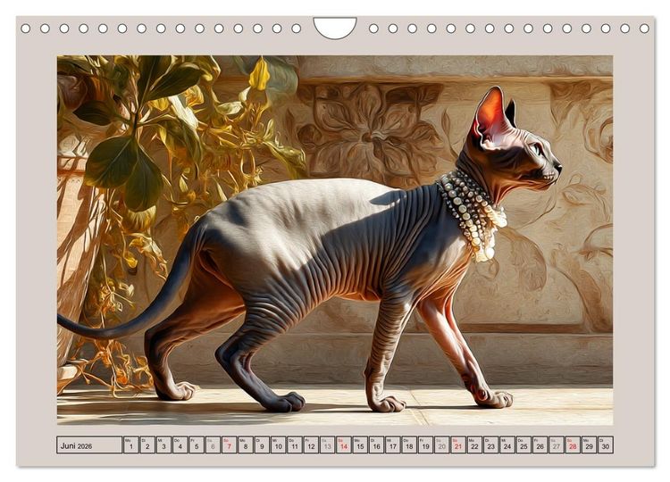 Produktbild: Sphinx Katzen. Eleganz auf leisen Pfoten (Wandkalender 2026 DIN A4 quer), CALVENDO Monatskalender