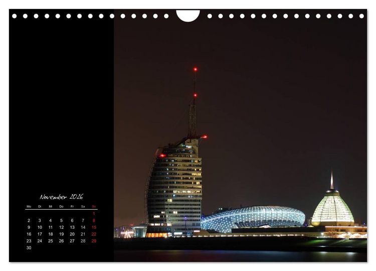 Produktbild: Bremerhaven Nights (Wandkalender 2026 DIN A4 quer), CALVENDO Monatskalender