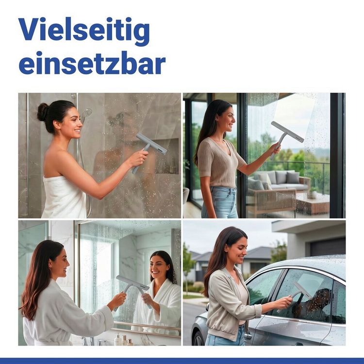 Produktbild: Duschabzieher Mod. Mola Grau, aus Edelstahl, ummantelt mit Silikon
