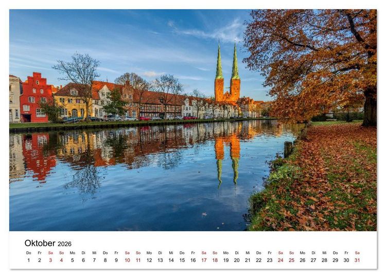 Produktbild: L&uuml;beck &ndash; Im Licht der Zeit (Wandkalender 2026 DIN A2 quer), CALVENDO Monatskalender