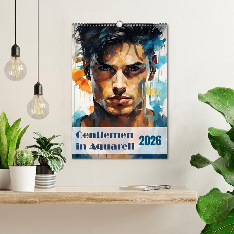 Produktbild: Gentlemen in Aquarell (Wandkalender 2026 DIN A3 hoch), CALVENDO Monatskalender