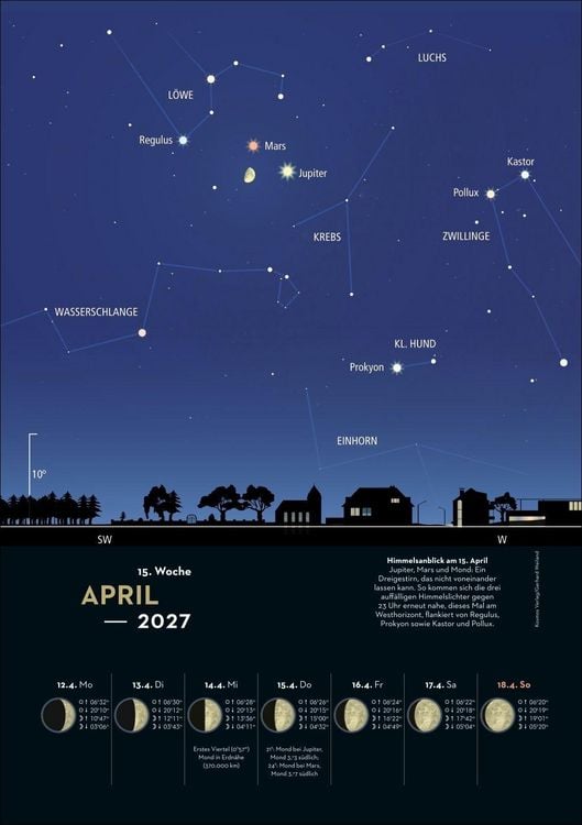 Produktbild: KOSMOS Himmelsjahr Wochen-Kulturkalender 2027 - Der Wandkalender f&uuml;r jede Woche