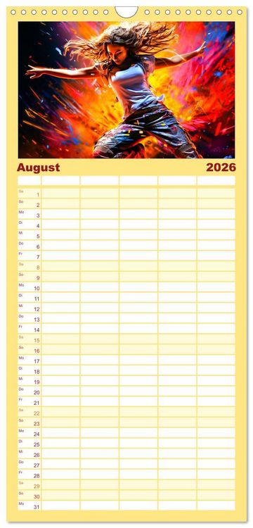 Produktbild: Familienplaner 2026 - Color Dance Art mit 5 Spalten (Wandkalender, 21 x 45 cm) CALVENDO