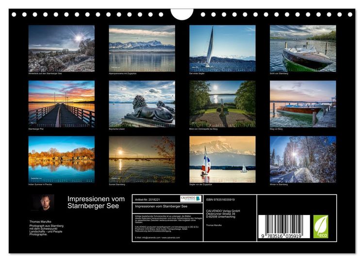 Produktbild: Impressionen vom Starnberger See (Wandkalender 2026 DIN A4 quer), CALVENDO Monatskalender