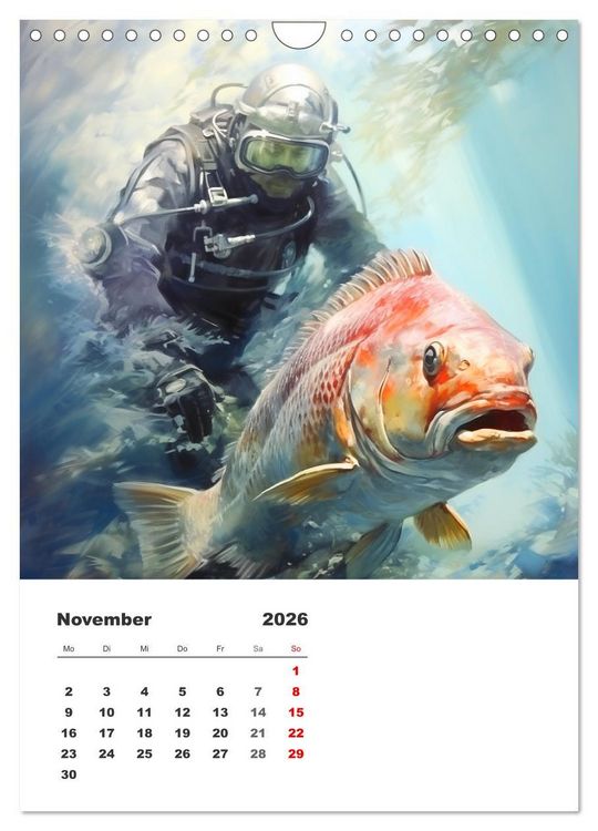 Produktbild: Tauchen im ewigen Blau. Eine Aquarell-Reise in die Tiefen der Meere (Wandkalender 2026 DIN A4 hoch), CALVENDO Monatskalender