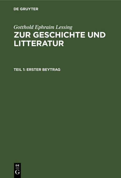 Produktbild: Erster Beytrag