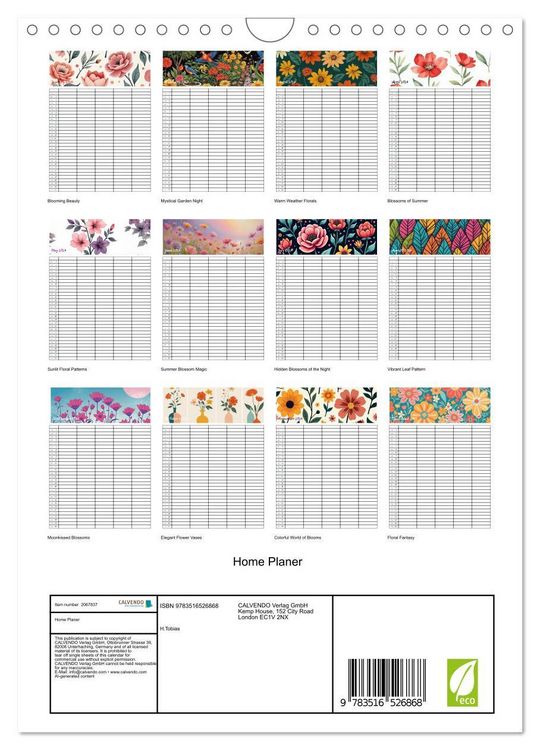 Produktbild: Home Planer (Wall Calendar 2026 DIN A4 portrait), CALVENDO 12 Month Wall Calendar
