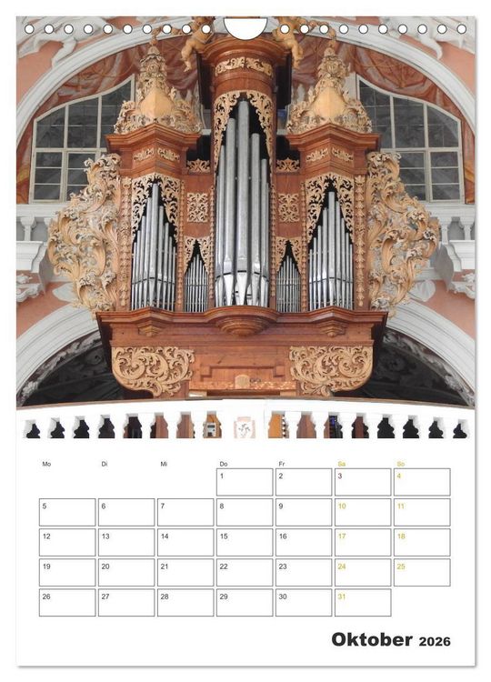 Produktbild: Orgeln zum Verlieben! (Wandkalender 2026 DIN A4 hoch), CALVENDO Monatskalender