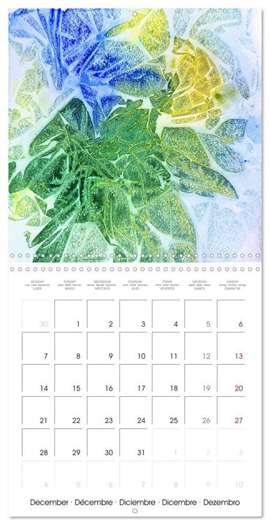 Produktbild: Emerald Waves - Watercolour experiments in green and blue (Wall Calendar 2026 12 &times; 12 Inch) CALVENDO 12 Month Wall Calendar
