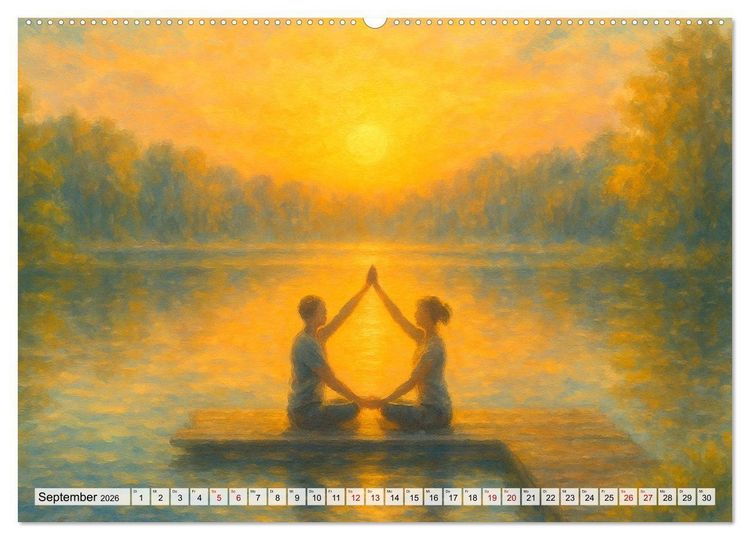 Produktbild: Ruhe finden - Der Anti-Stress-Kalender - Ein Jahr voller W&auml;rme und Achtsamkeit (Wandkalender 2026 DIN A2 quer), CALVENDO Monatskalender