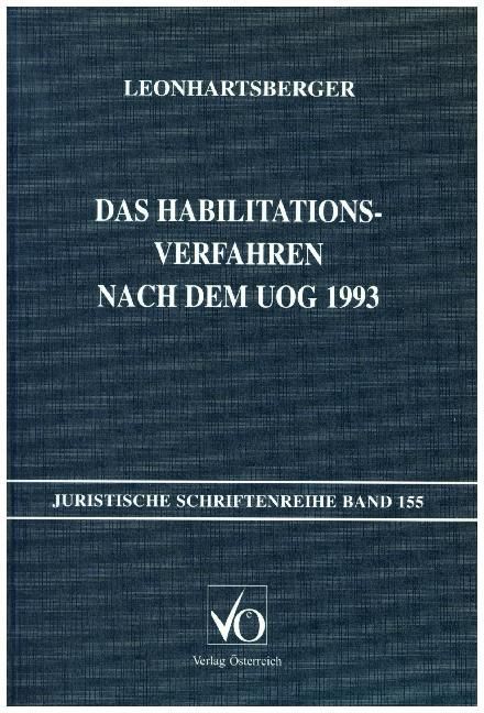 Produktbild: Das Habilitationsverfahren nach dem UOG 1993