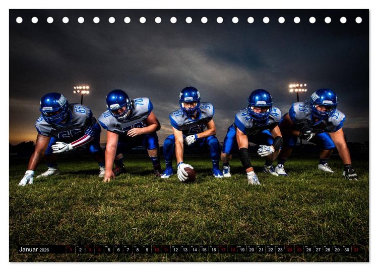 Produktbild: American Football - Athleten (Tischkalender 2026 DIN A5 quer), CALVENDO Monatskalender