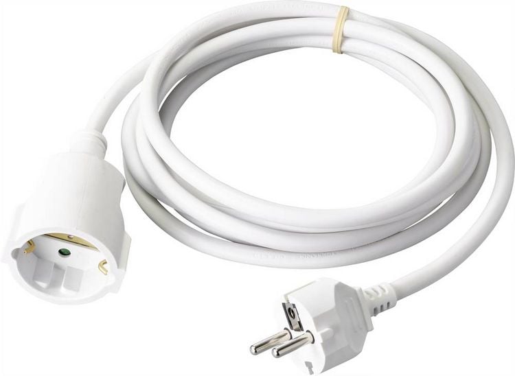 Produktbild: Sygonix SY-4872634 Strom Verl&auml;ngerungskabel 16A Wei&szlig; 3.00m H05VV-F 3G 1,5mm&sup2;