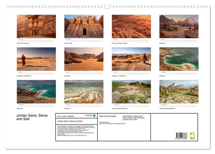 Produktbild: Jordan Sand, Stone and Salt (Wall Calendar 2026 DIN A2 landscape), CALVENDO 12 Month Wall Calendar