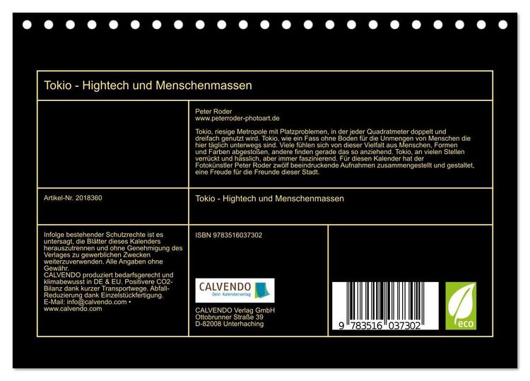 Produktbild: Tokio - Hightech und Menschenmassen (Tischkalender 2026 DIN A5 quer), CALVENDO Monatskalender