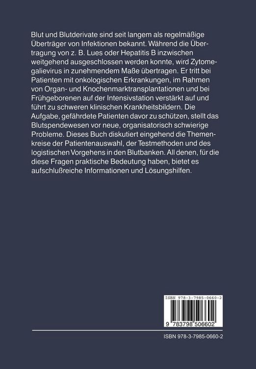 Produktbild: Transfusionsbedingte Zytomegalievirusinfektionen