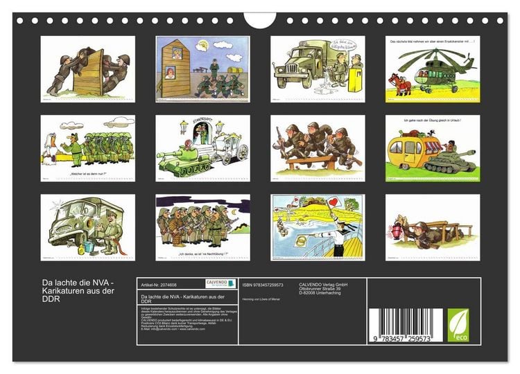 Produktbild: Da lachte die NVA - Karikaturen aus der DDR (Wandkalender 2026 DIN A4 quer), CALVENDO Monatskalender