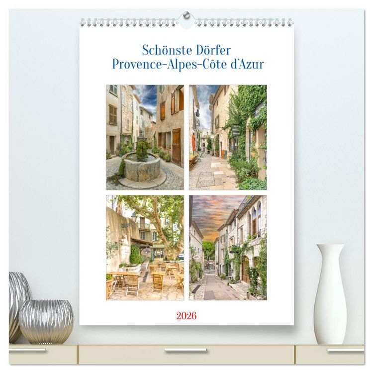 Produktbild: Sch&ouml;nste D&ouml;rfer - Provence-Alpes-C&ocirc;te d'Azur (hochwertiger Premium Wandkalender 2026 DIN A2 hoch), Kunstdruck in Hochglanz
