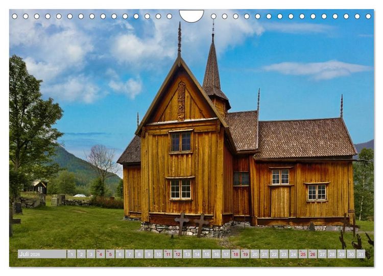 Produktbild: Norwegens Stabkirchen (Wandkalender 2026 DIN A4 quer), CALVENDO Monatskalender