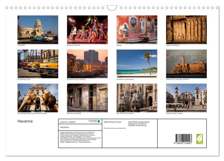 Produktbild: Havanna (Wandkalender 2026 DIN A3 quer), CALVENDO Monatskalender