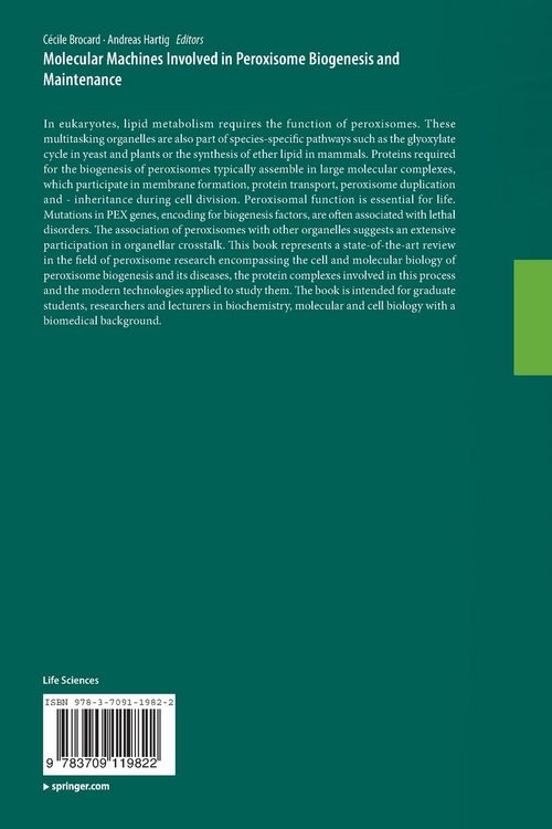 Produktbild: Molecular Machines Involved in Peroxisome Biogenesis and Maintenance