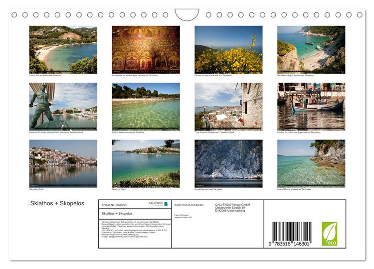 Produktbild: Skiathos + Skopelos (Wandkalender 2026 DIN A4 quer), CALVENDO Monatskalender