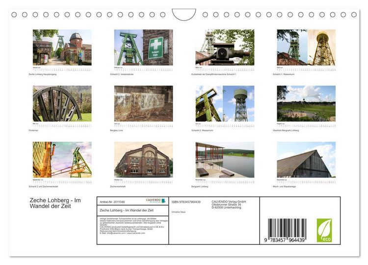 Produktbild: Zeche Lohberg - Im Wandel der Zeit (Wandkalender 2026 DIN A4 quer), CALVENDO Monatskalender