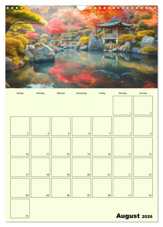 Produktbild: Im japanischen Garten. Zauberhafte Illustrationen (Wandkalender 2026 DIN A3 hoch), CALVENDO Monatskalender