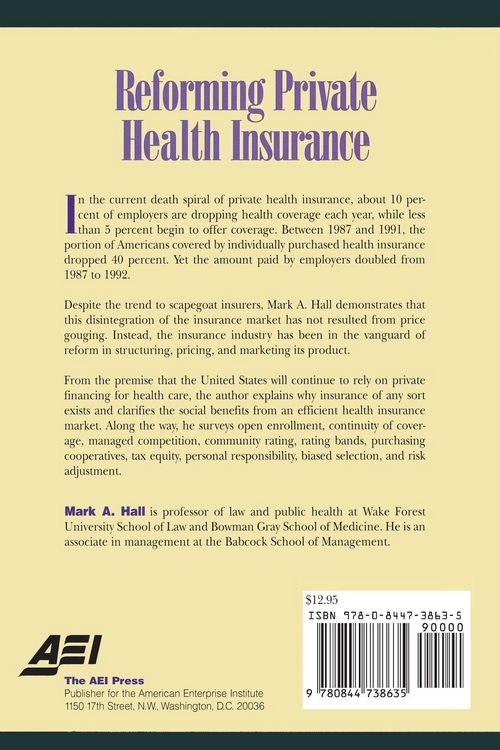 Produktbild: Reforming Private Health Insurance