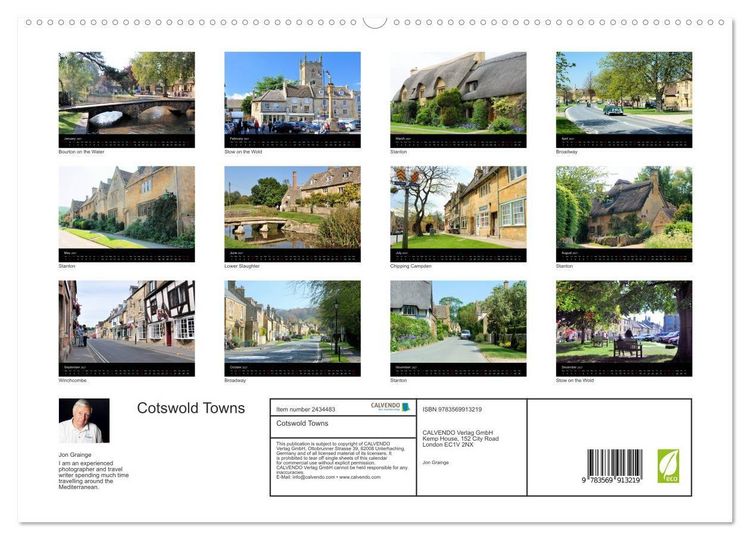 Produktbild: Cotswold Towns (High Quality Premium Wall Calendar 2027 DIN A2 landscape),CALVENDO 12 Month Wall Calendar