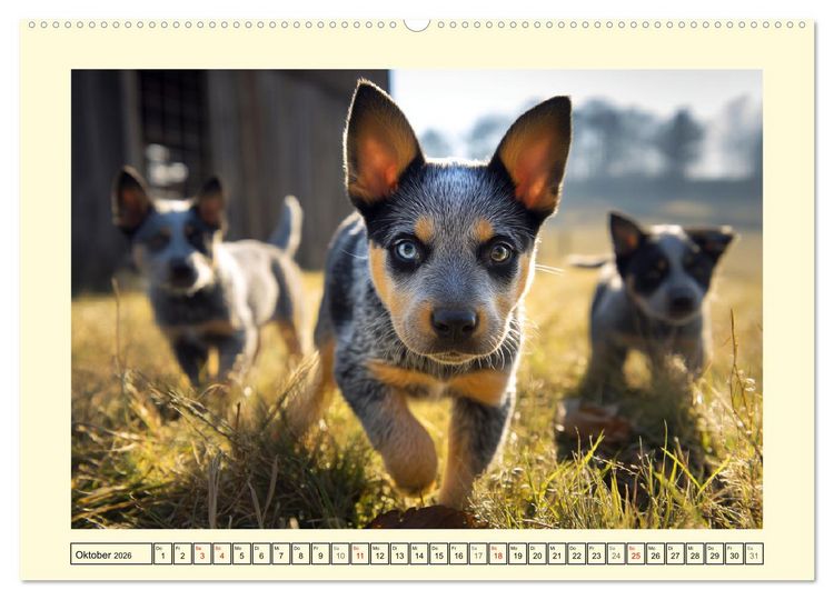 Produktbild: Australian Cattle Dogs. Echte Cowboys und Helden der Farm (hochwertiger Premium Wandkalender 2026 DIN A2 quer), Kunstdruck in Hochglanz