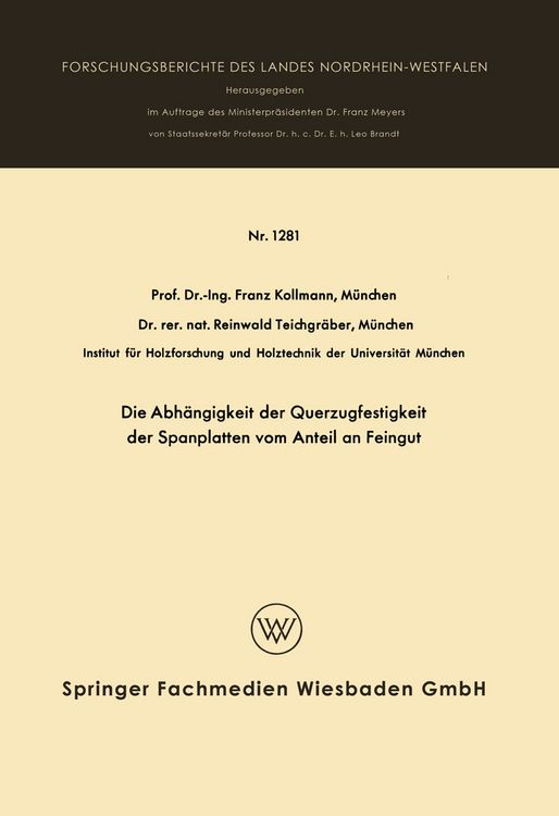Produktbild: Die Abh&auml;ngigkeit der Querzugfestigkeit der Spanplatten vom Anteil an Feingut