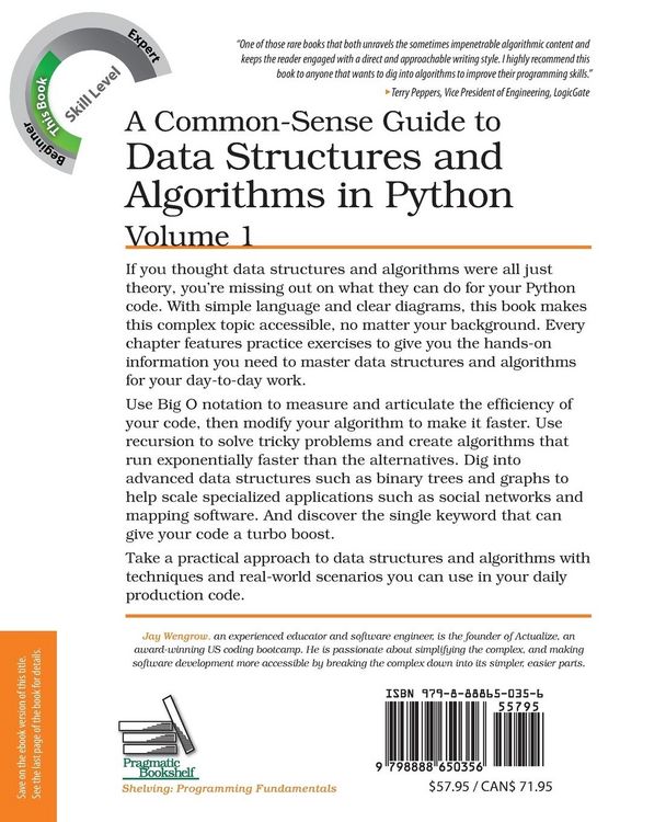 Produktbild: A Common-Sense Guide to Data Structures and Algorithms in Python, Volume 1