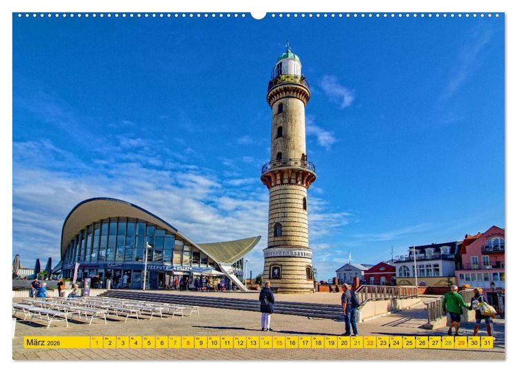 Produktbild: Seebad Warnem&uuml;nde - Sehnsuchtsort an der Ostsee (hochwertiger Premium Wandkalender 2026 DIN A2 quer), Kunstdruck in Hochglanz