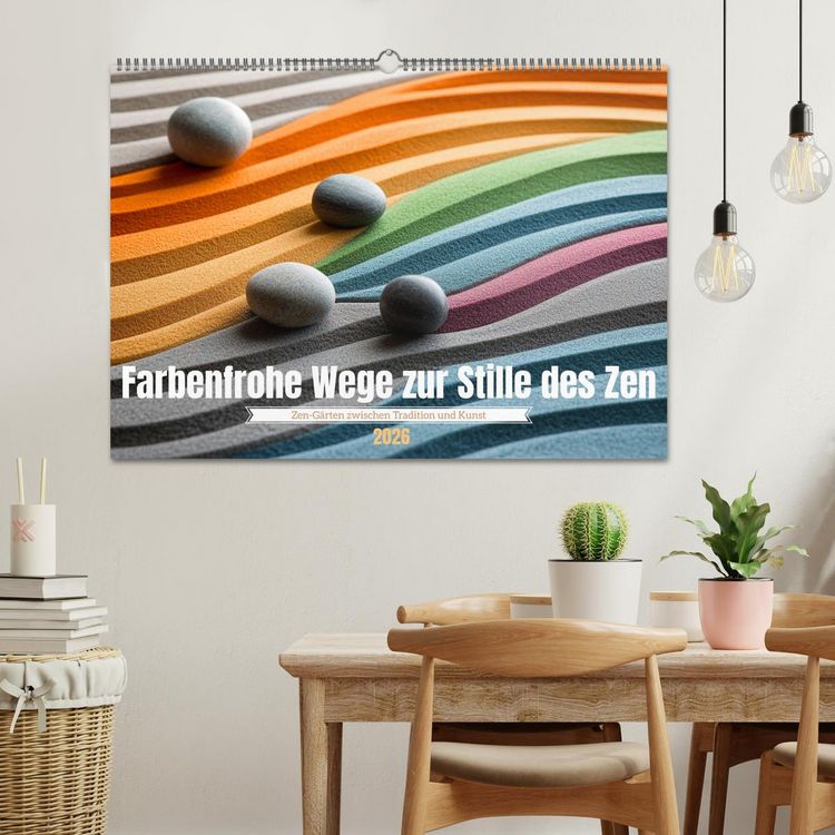 Produktbild: Farbenfrohe Wege zur Stille des Zen (Wandkalender 2026 DIN A2 quer), CALVENDO Monatskalender