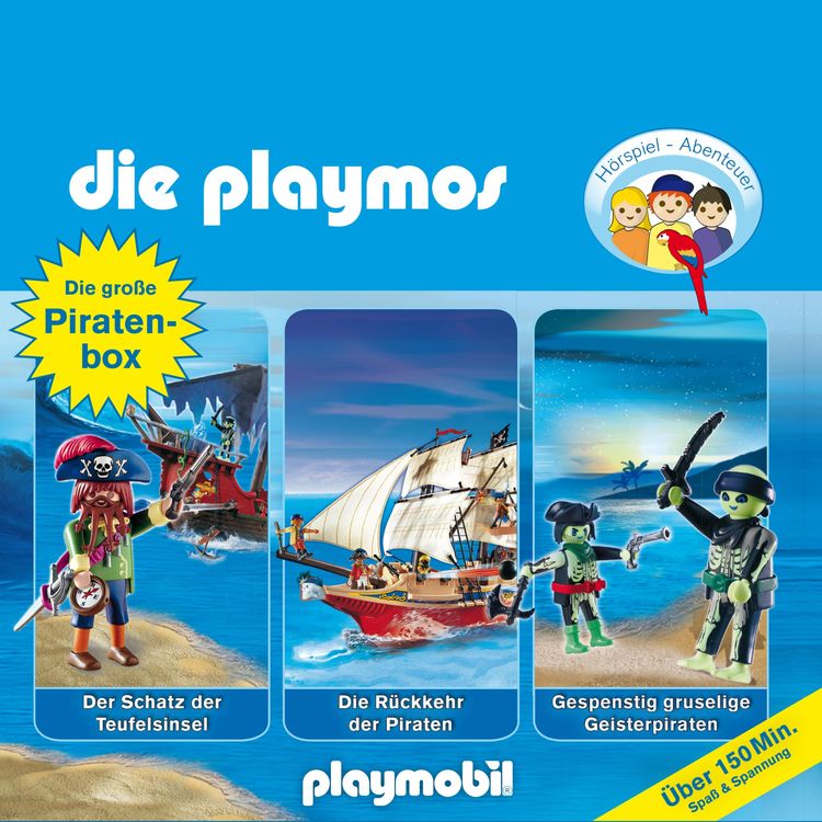 Produktbild: Die Playmos - Das Original Playmobil H&ouml;rspiel, Die gro&szlig;e Piraten-Box, Folgen 1, 16, 22