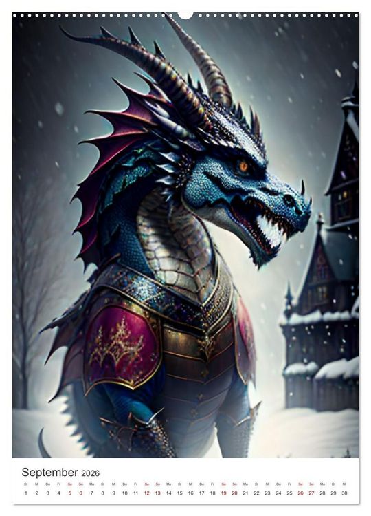 Produktbild: Die Magie der Drachen - Mystisches und Schauriges (hochwertiger Premium Wandkalender 2026 DIN A2 hoch), Kunstdruck in Hochglanz