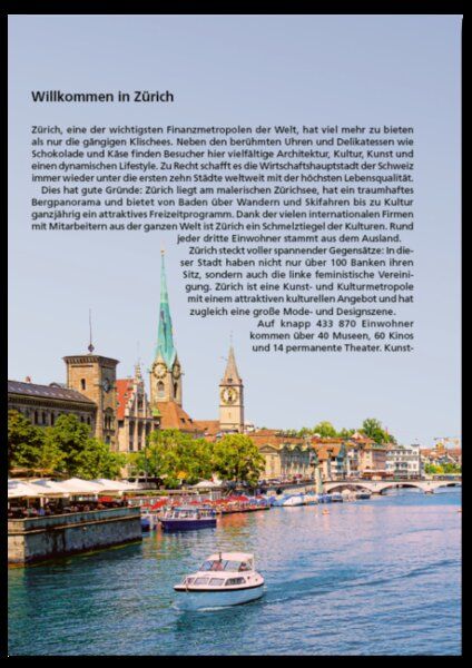 Produktbild: Reiseführer Zürich. Stadtführer inklusive Ebook. Ausflugsziele, Sehenswürdigkeiten, Restaurant & Hotels uvm.
