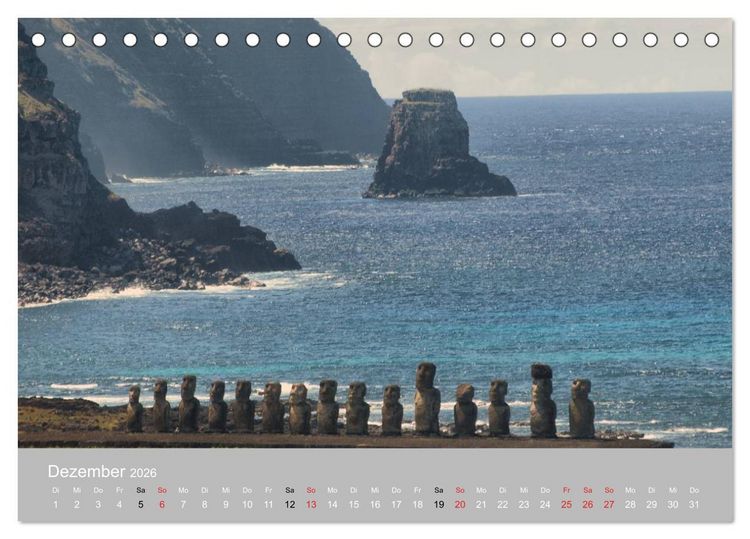 Produktbild: MOAI - steinerne W&auml;chter der Osterinsel (Tischkalender 2026 DIN A5 quer), CALVENDO Monatskalender
