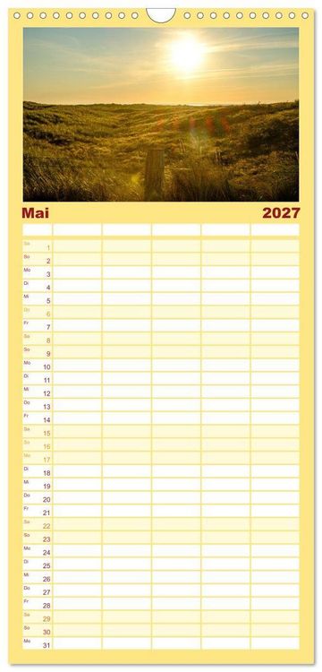 Produktbild: Familienplaner 2027 - feeling Sylt mit 5 Spalten (Wandkalender, 21 x 45 cm) CALVENDO