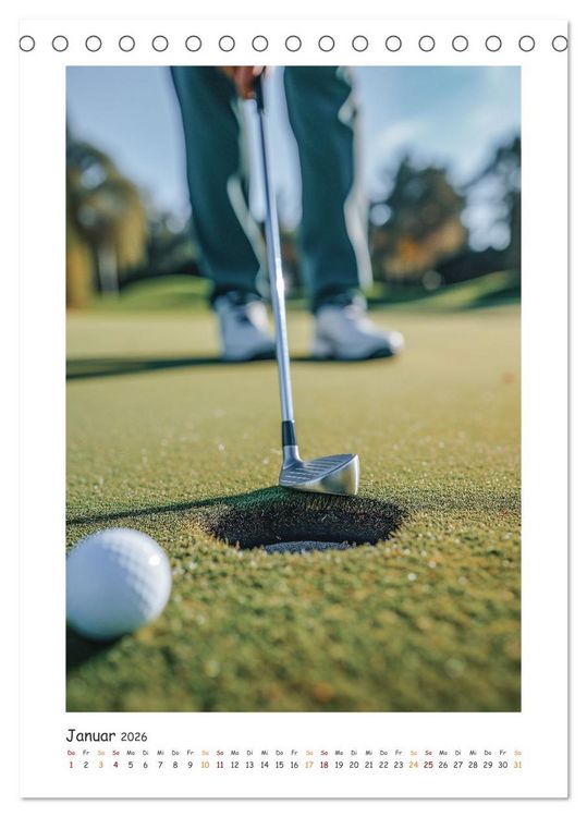 Produktbild: Schwungvolle Eleganz - Die Faszination des Golfsports (Tischkalender 2026 DIN A5 hoch), CALVENDO Monatskalender