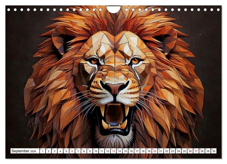 Produktbild: Low Poly Wildlife (Wandkalender 2026 DIN A4 quer), CALVENDO Monatskalender