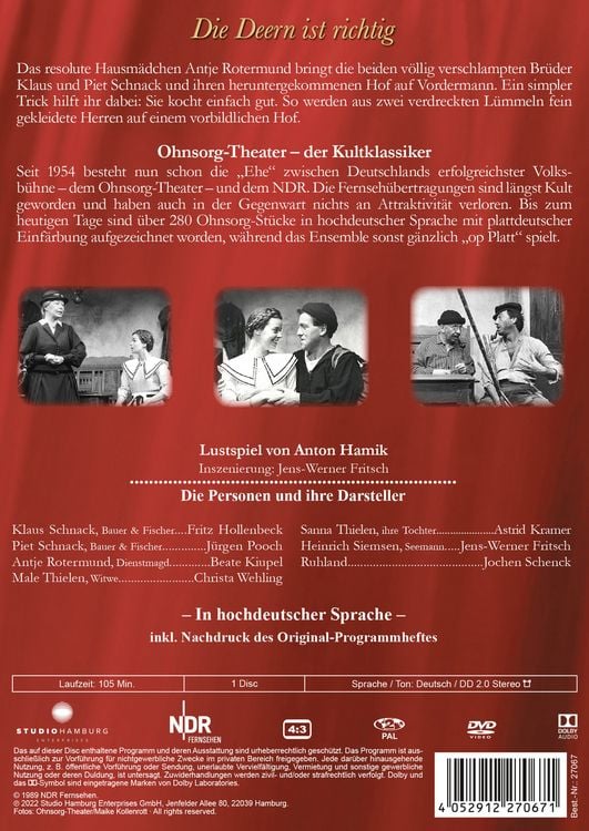 Produktbild: Ohnsorg-Theater Klassiker: Die Deern ist richtig