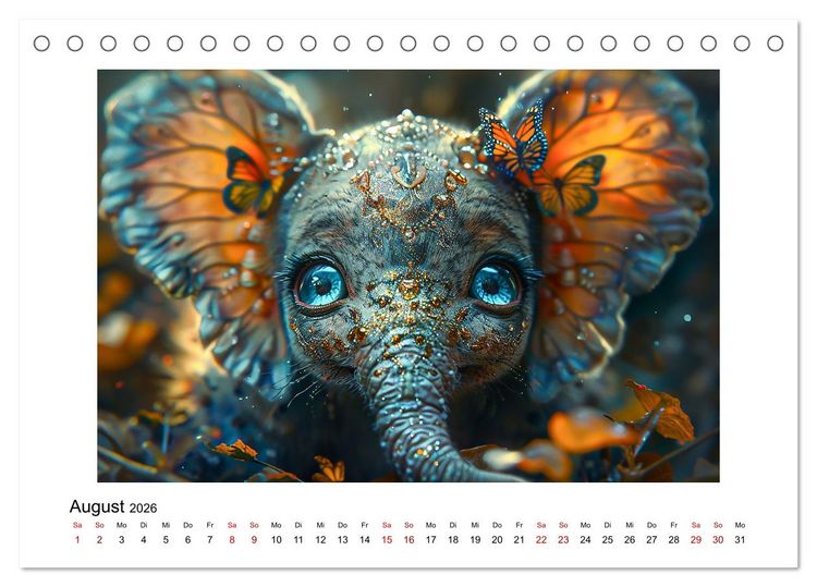 Produktbild: Elefantastisch (Tischkalender 2026 DIN A5 quer), CALVENDO Monatskalender