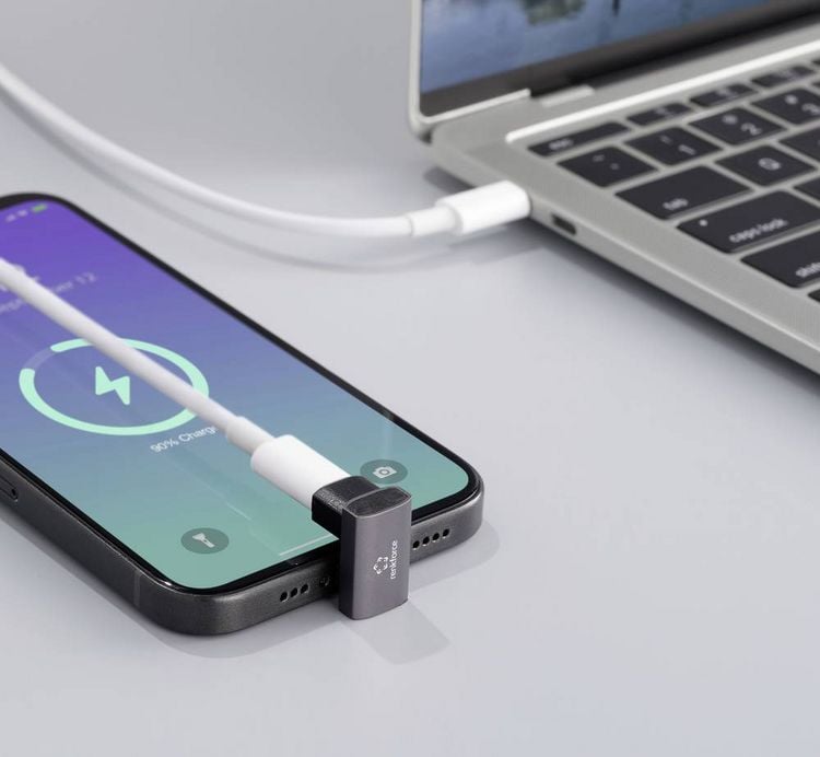 Produktbild: Renkforce USB4&reg;, USB-C&reg; Adapter [1x USB-C&reg; Stecker - 1x USB-C&reg; Buchse] RF-3802674 8K UHD, Buchse 180&deg; gewinkelt