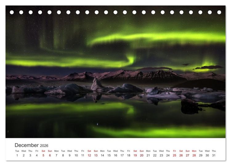 Produktbild: Iceland Aurora - Night Photography by Tony Prower (Desk Calendar 2026 DIN A5 landscape), CALVENDO 12 Month DeskCalendar