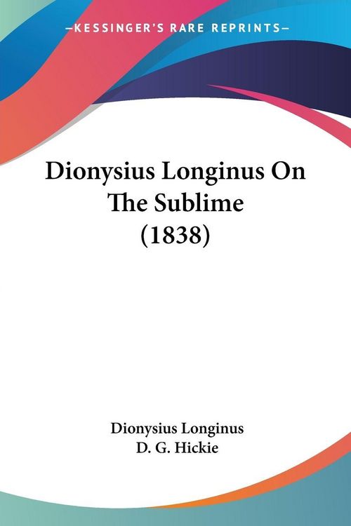 Produktbild: Dionysius Longinus On The Sublime (1838)