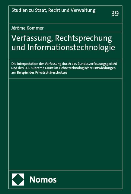 Produktbild: Verfassung, Rechtsprechung und Informationstechnologie
